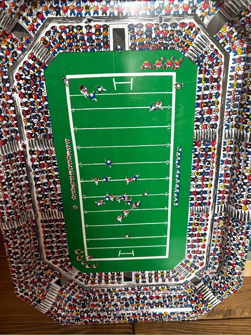 Vintage Football Themed Serving Platter 19x13.5 It’s Cool!